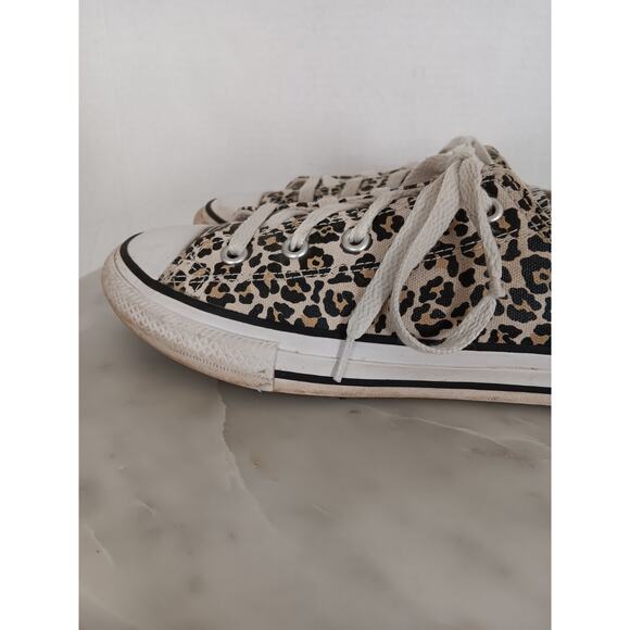 Converse All Star Low OX Youth Size 2 Sneaker Cheetah Print 366297F - Picture 6 of 13
